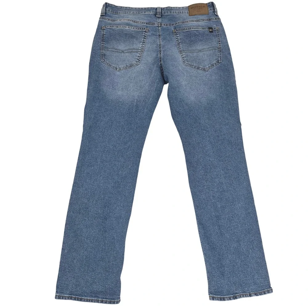 Buffalo 34 (36) x 32 David Bitton Mens Straight Leg Medium Wash Blue Denim Jeans